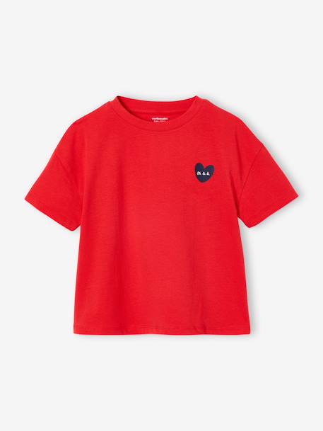 Fille-Tee-shirt fille motif poitrine manches courtes 