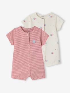 Bébé-Pyjama, surpyjama-Lot 2 combishorts coton bio