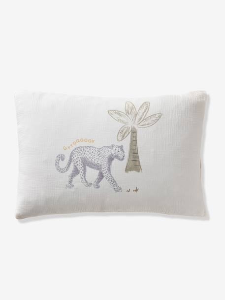 Parure housse de couette et taie d'oreiller MISSION SAFARI en gaze de coton, avec coton recyclé écru 9 - vertbaudet enfant 