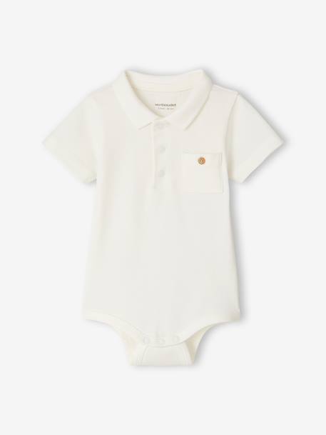 Lot de 2 bodies bébé naissance ouverture polo bleu ciel+écru 9 - vertbaudet enfant 