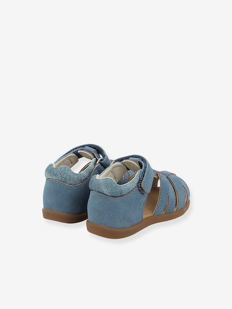 Sandales fille Berlingot bleu jean+rose 2 - vertbaudet enfant 