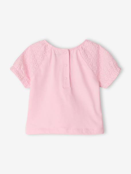 T-shirt manches courtes brodé rose pâle 4 - vertbaudet enfant 