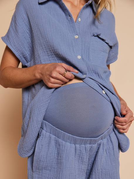 Pyjama short femme grossesse allaitement bleu chambray 5 - vertbaudet enfant 