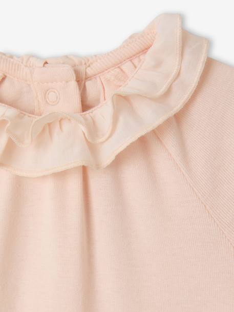 Body bébé fille col volanté manches longues rose pâle 3 - vertbaudet enfant 