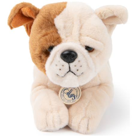 Peluche chien pour bébé bertha le bulldog américain - 20 cm Marron, blanc 1 - vertbaudet enfant 