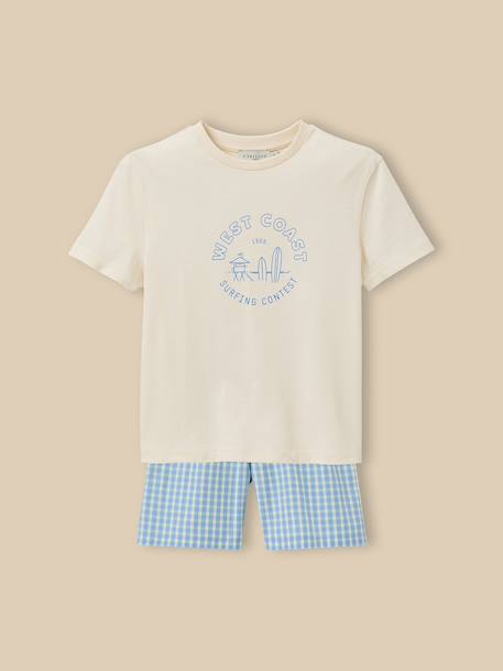 Pyja-short garçon - coton biologique Bleu 1 - vertbaudet enfant 