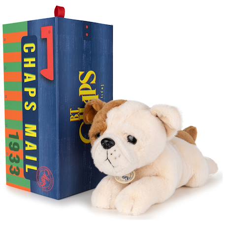 Peluche chien pour bébé bertha le bulldog américain - 20 cm Marron, blanc 4 - vertbaudet enfant 