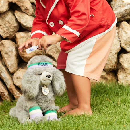 Peluche bébé hyacinthe le caniche - 32 cm Gris, violet, vert 4 - vertbaudet enfant 