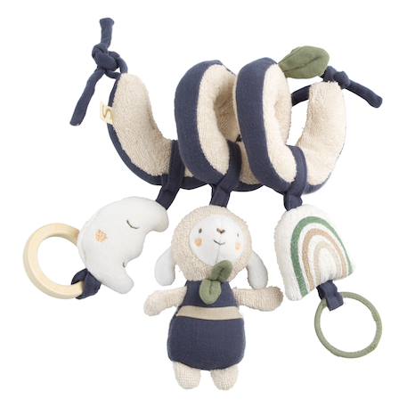 Spirale d'activités en bouclette coton bio - petit soleil Beige/bleu+Beige/jaune+Beige/rose 1 - vertbaudet enfant 