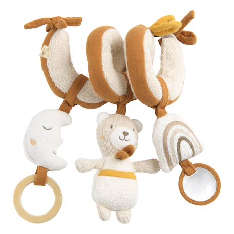 Spirale d'activités en bouclette coton bio - petit soleil Beige/bleu+Beige/jaune+Beige/rose 4 - vertbaudet enfant 
