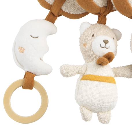 Spirale d'activités en bouclette coton bio - petit soleil Beige/bleu+Beige/jaune+Beige/rose 5 - vertbaudet enfant 