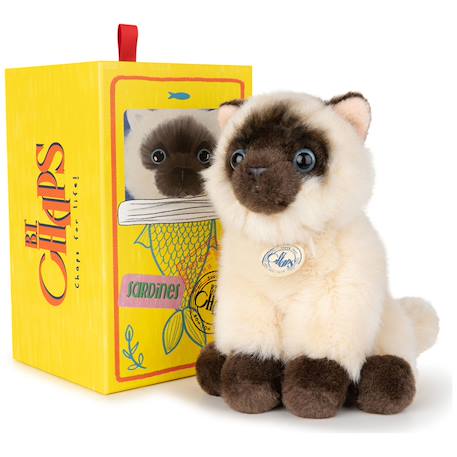 Peluche bébé eddie le chat siamois - 17cm Beige, brun et crème 6 - vertbaudet enfant 