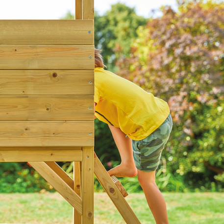 Cabane sur pilotis avec toboggan cimes bois fsc® Marron - vert 4 - vertbaudet enfant 
