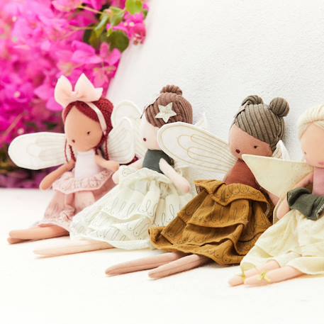 Poupée en tissu fée dolores - 35 cm Crème, vert olive, rose poudré, doré 5 - vertbaudet enfant 