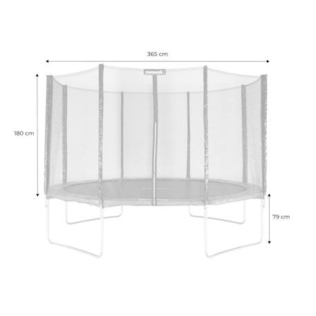 Pack trampoline ø370cm saturne xxl, filet, échelle, bâche, filet chaussures, kit d'ancrage Gris 2 - vertbaudet enfant 