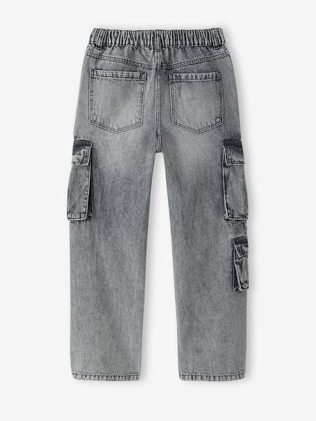 Jean garçon loose battle denim bleached+denim gris 11 - vertbaudet enfant 