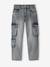 Jean garçon loose battle denim bleached+denim gris 10 - vertbaudet enfant 