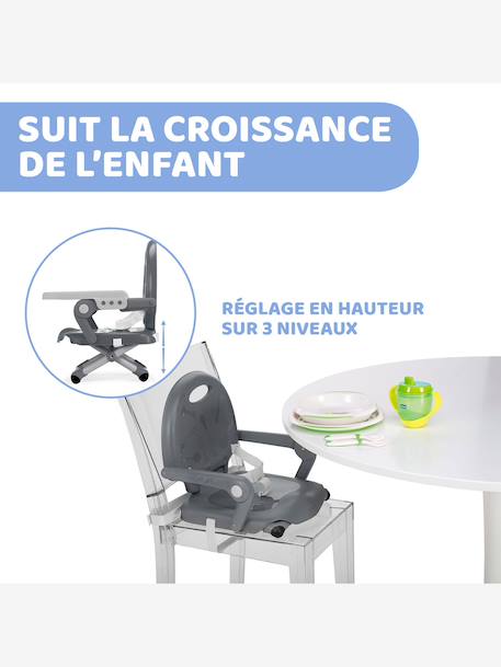 Rehausseur de chaise Pocket Snack anthracite+Sage 3 - vertbaudet enfant 