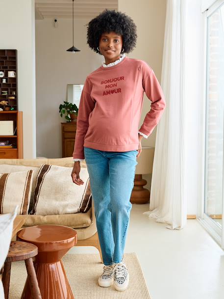 Sweat de grossesse et d'allaitement vieux rose 1 - vertbaudet enfant 
