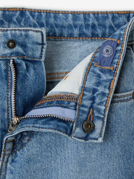 Jean garçon droit à revers denim brut+stone 13 - vertbaudet enfant 