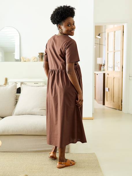 Robe longue mi mollet grossesse chocolat 5 - vertbaudet enfant 