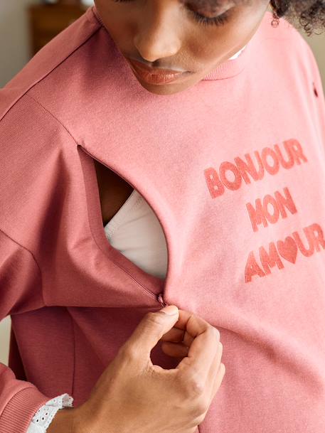 Sweat de grossesse et d'allaitement vieux rose 3 - vertbaudet enfant 