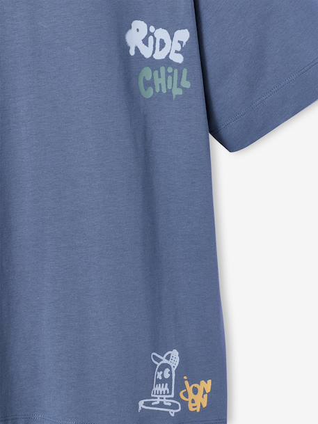 Lot 2 T-shirt manches courtes bleu grisé 8 - vertbaudet enfant 
