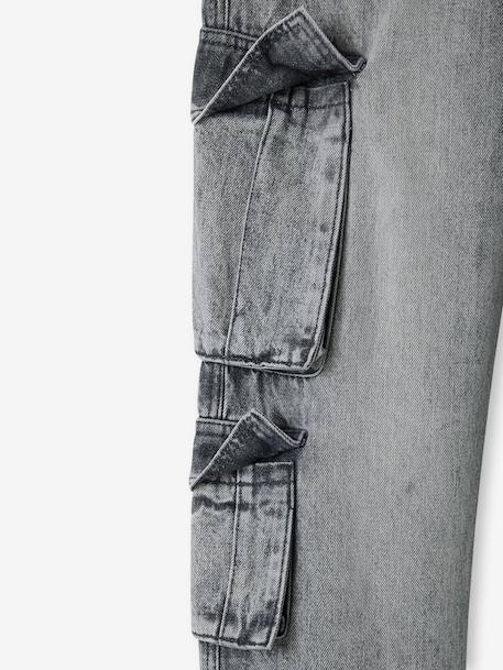 Jean garçon loose battle denim bleached+denim gris 12 - vertbaudet enfant 