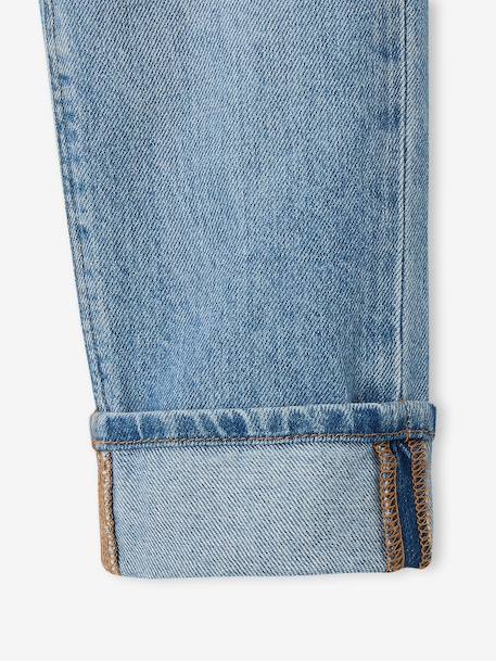 Jean garçon droit à revers denim brut+stone 12 - vertbaudet enfant 