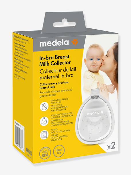 Lot de 2 collecteurs de lait maternel MEDELA transparent 1 - vertbaudet enfant 