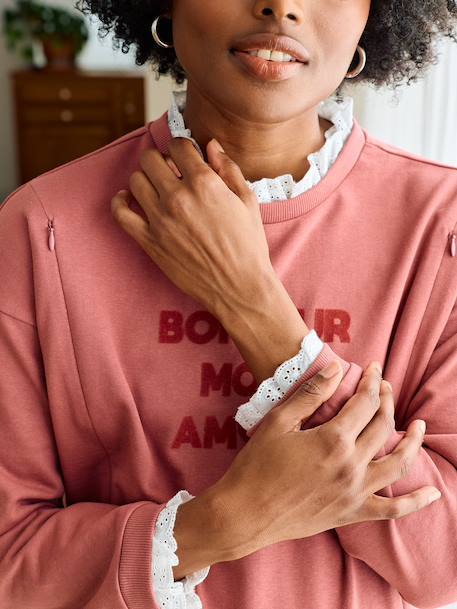 Sweat de grossesse et d'allaitement vieux rose 5 - vertbaudet enfant 