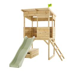 Cabane sur pilotis avec toboggan cimes bois fsc®  - vertbaudet enfant