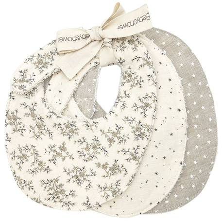Lot de 3 bavoirs miley Ecru, vert, noir 1 - vertbaudet enfant 