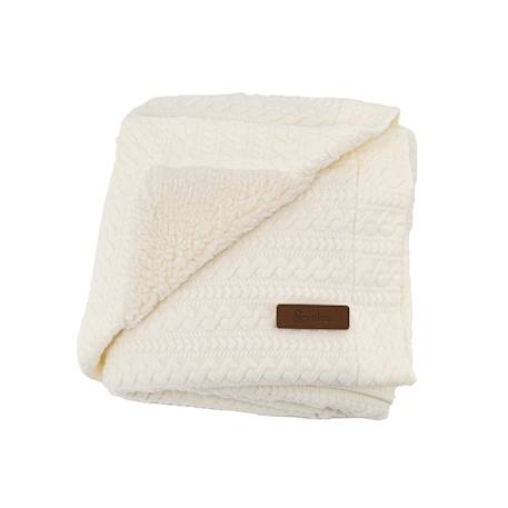 Couverture réversible pour enfant effet maille Crème 1 - vertbaudet enfant 