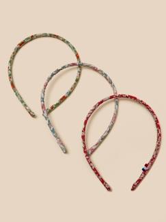 Lot de 3 fins serre-têtes  en tissu liberty  - vertbaudet enfant