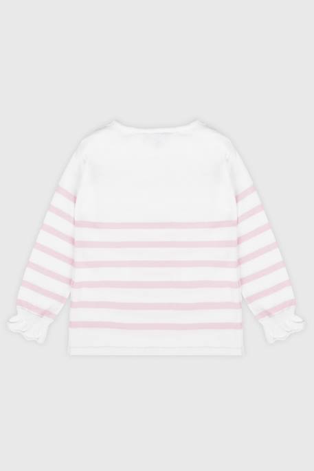 Pull rayé en coton enfant Blanc/fairytale 2 - vertbaudet enfant 