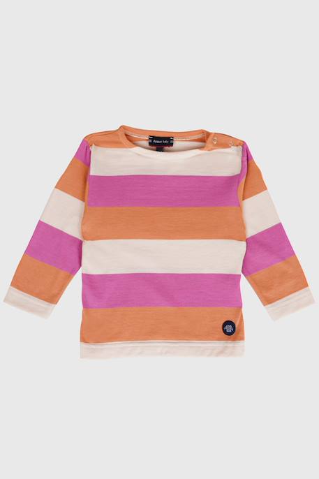 Marinière larges rayures en coton bébé Blanc / sequoia / cobalto+Scotch / coral gold / lupi 3 - vertbaudet enfant 