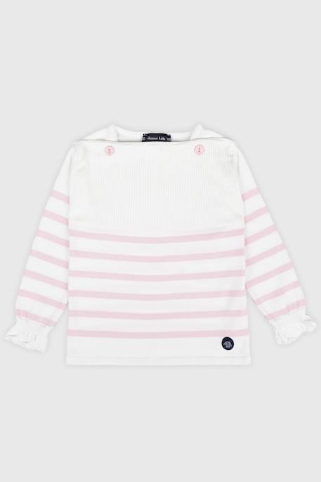 Pull rayé en coton enfant Blanc/fairytale 1 - vertbaudet enfant 