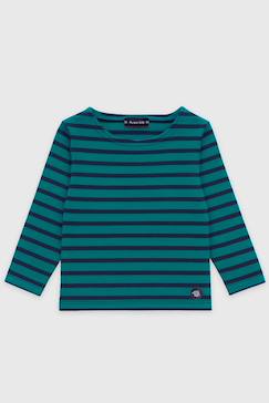 Garçon-T-shirt, polo, sous-pull-Marinière en coton rustique enfant