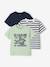 Lot 3 T-shirts manches courtes bleu pétrole+caramel+marine+noix de pécan+vert amande+vert sauge 34 - vertbaudet enfant 