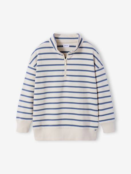Sweat garçon col montant zippe rayé bleu 3 - vertbaudet enfant 