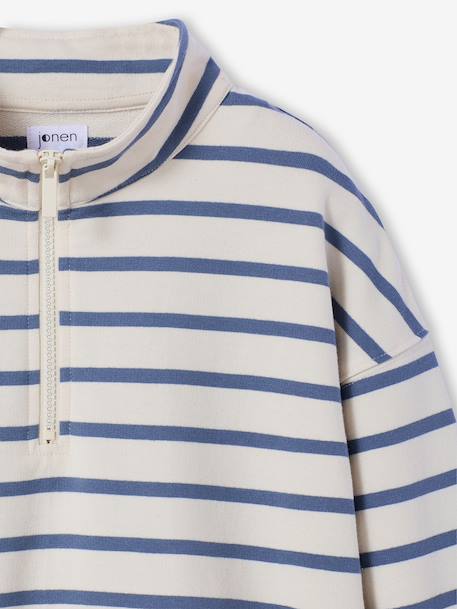 Sweat garçon col montant zippe rayé bleu 5 - vertbaudet enfant 