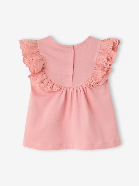 T-shirt broderie anglaise bébé fille écru+rose 8 - vertbaudet enfant 