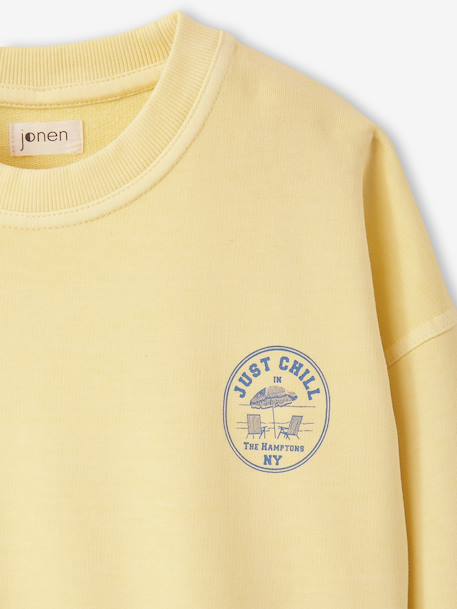 Sweat 'Just Chill' jaune pâle 4 - vertbaudet enfant 