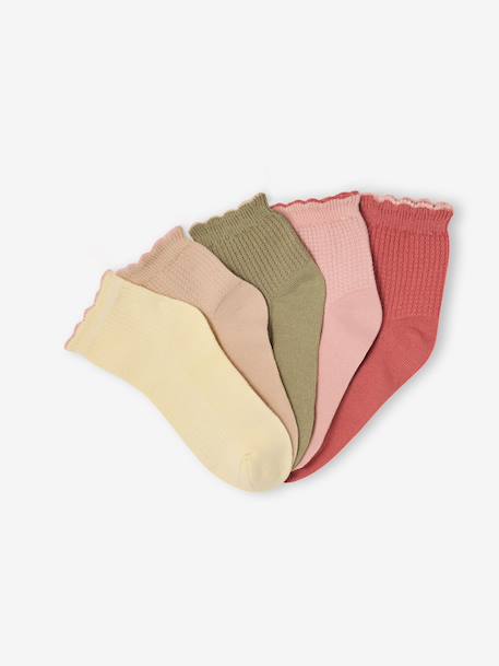 Lot 5 mi-chaussettes cotes fantaisie tomette 2 - vertbaudet enfant 