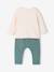 Ensemble bébé tee-shirt et pantalon en molleton bleu canard+rayé / caramel 4 - vertbaudet enfant 