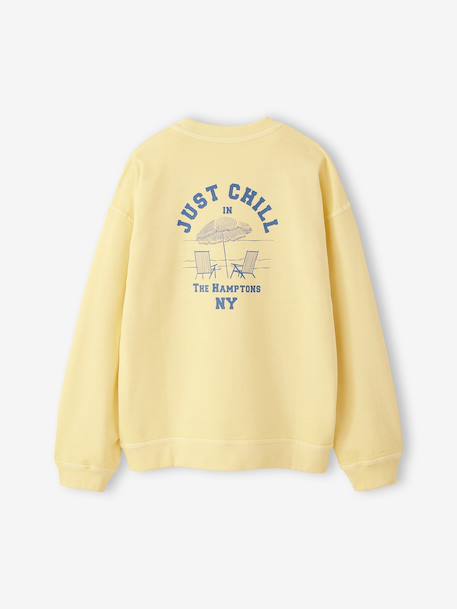 Sweat 'Just Chill' jaune pâle 3 - vertbaudet enfant 