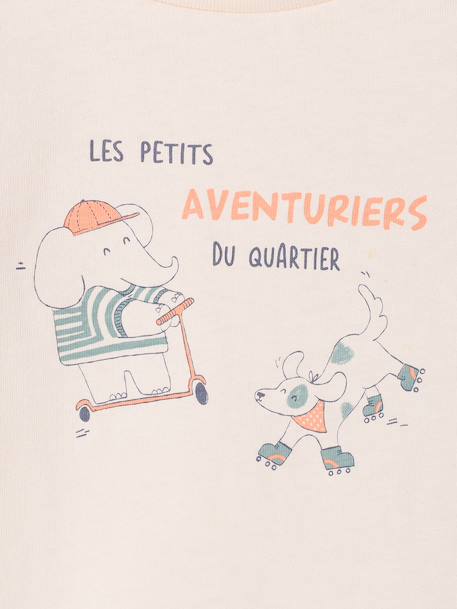 Ensemble bébé tee-shirt et pantalon en molleton bleu canard+rayé / caramel 5 - vertbaudet enfant 