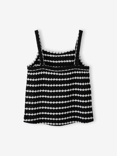 Débardeur en maille fantaisie fille noir+rayé noir 3 - vertbaudet enfant 