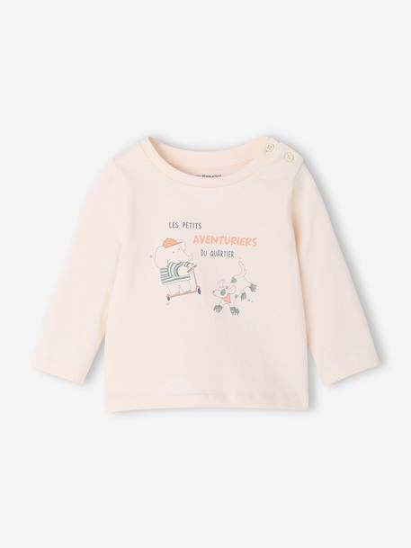 Ensemble bébé tee-shirt et pantalon en molleton bleu canard+rayé / caramel 2 - vertbaudet enfant 